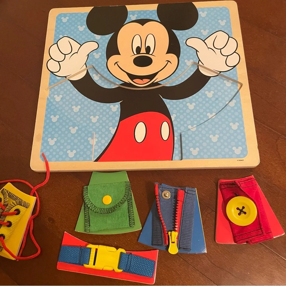Melissa & Doug Mickey Mouse Clubhouse Wooden Basic Skills Board - Zip, Lace, Tie